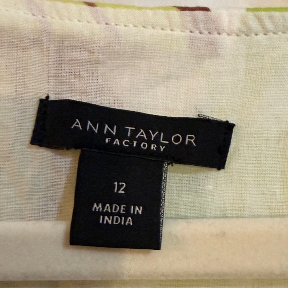 Ann Taylor Factory Lime Green and White Floral Midi Dress - Picture 2 of 7